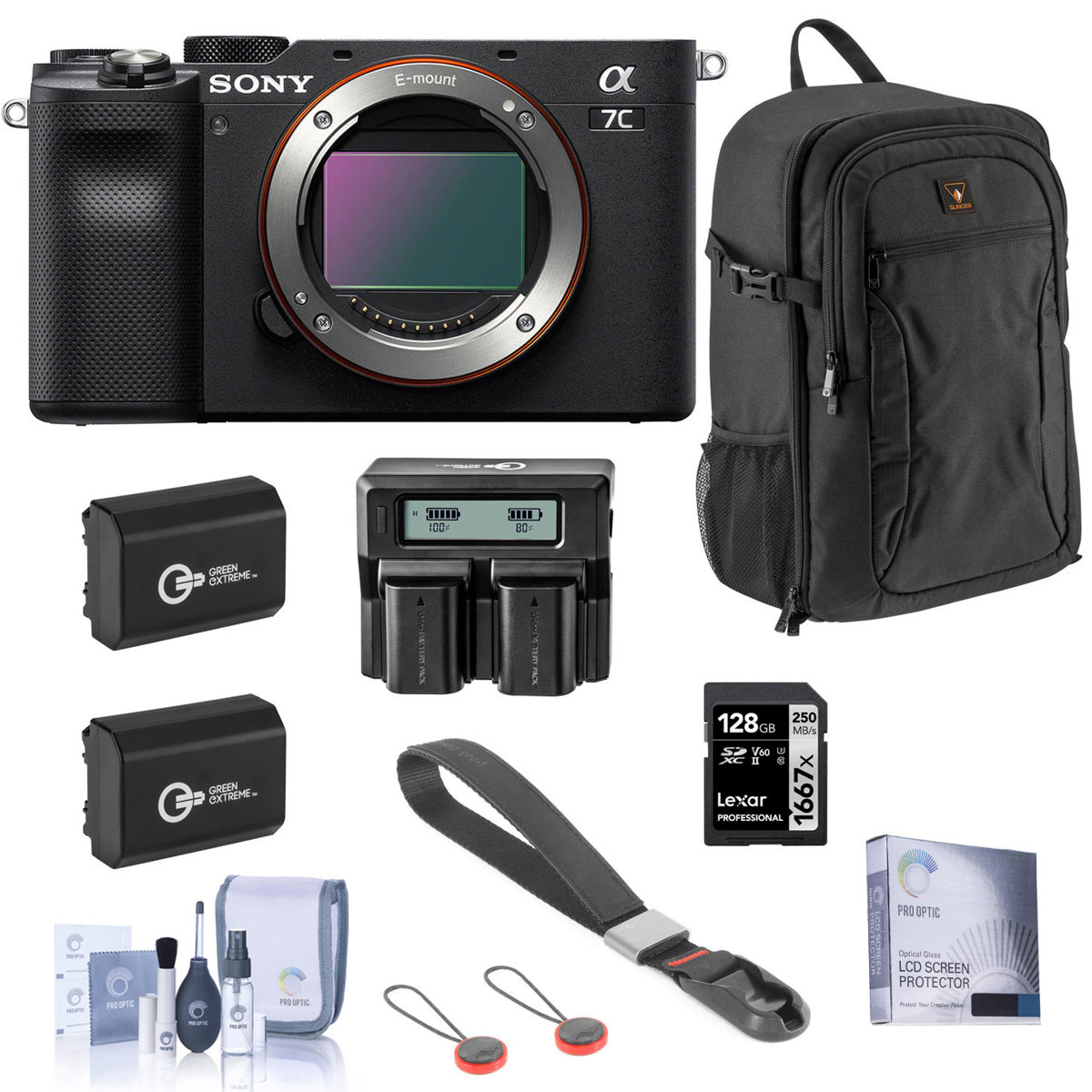 

Sony Alpha 7C Mirrorless Digital Camera Body, Black Complete Accessories Kit