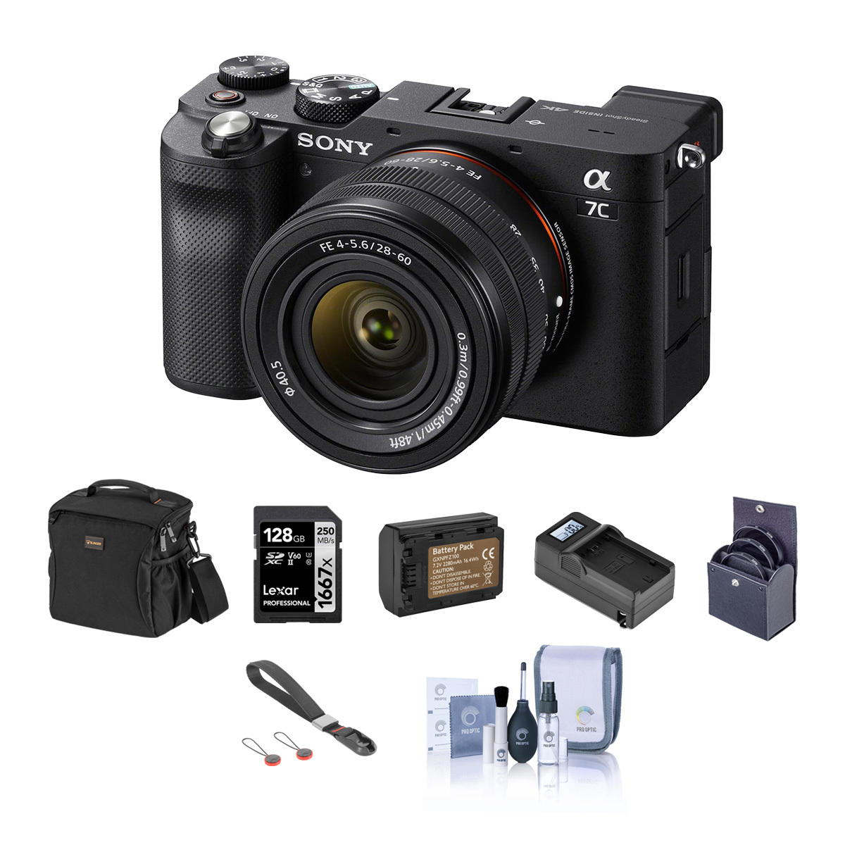 

Sony Alpha 7C Mirrorless Camera with FE 28-60mm Lens Black with Accessories Kit