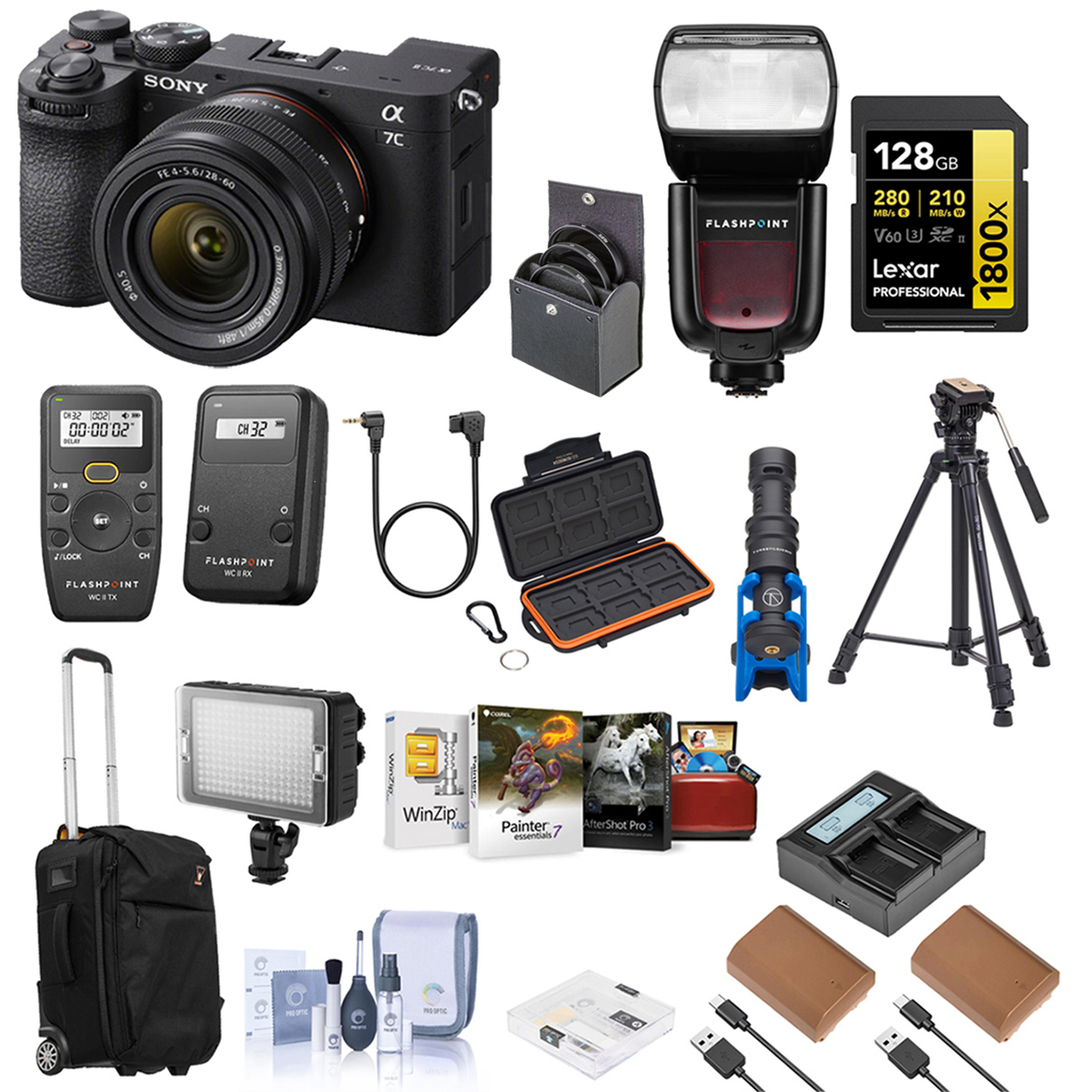 

Sony Alpha a7C II Camera w/FE 28-60mm f/4-5.6 Lens, Black, Bundle w/Complete Kit