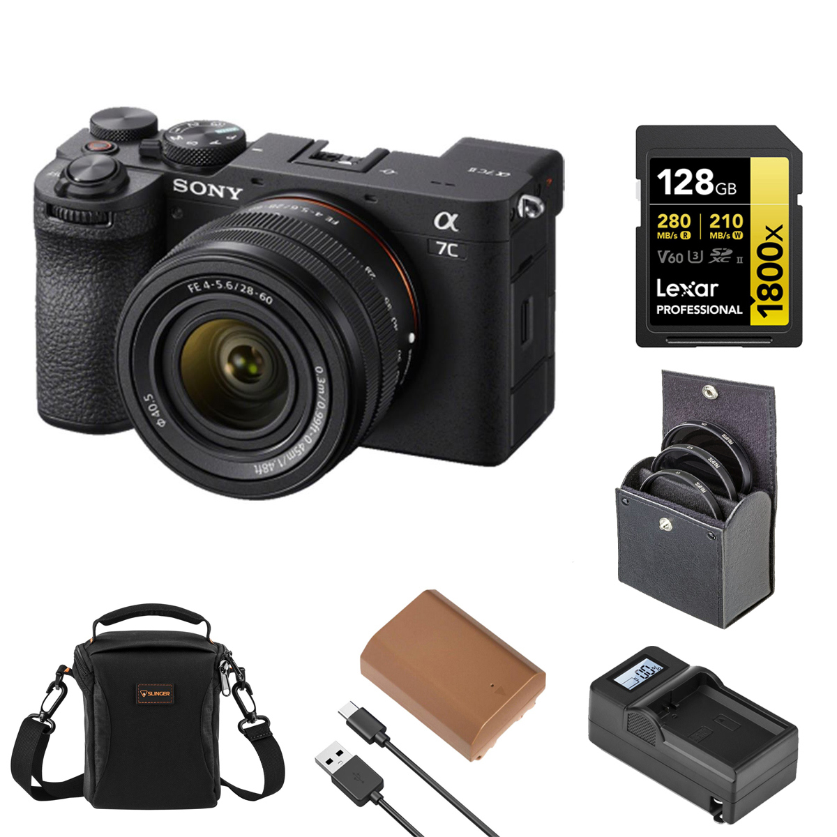 

Sony Alpha a7C II Camera w/FE 28-60mm f/4-5.6 Lens,Black,Bundle w/Included Value