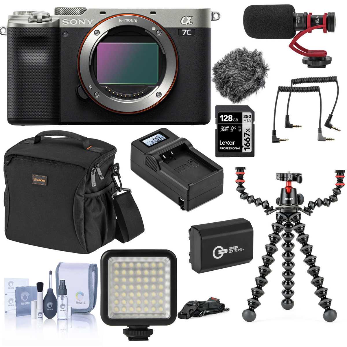 

Sony Alpha 7C Mirrorless Digital Camera Body, Silver - Video Accessories Kit