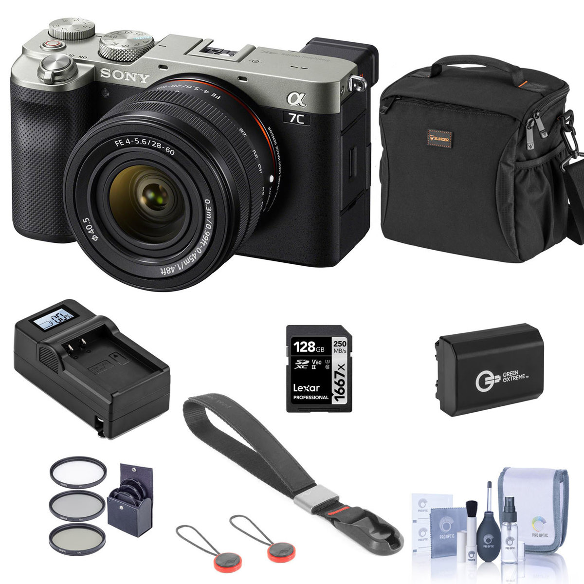 

Sony Alpha 7C Mirrorless Camera with 28-60mm Lens, Silver, Free Accessories Kit