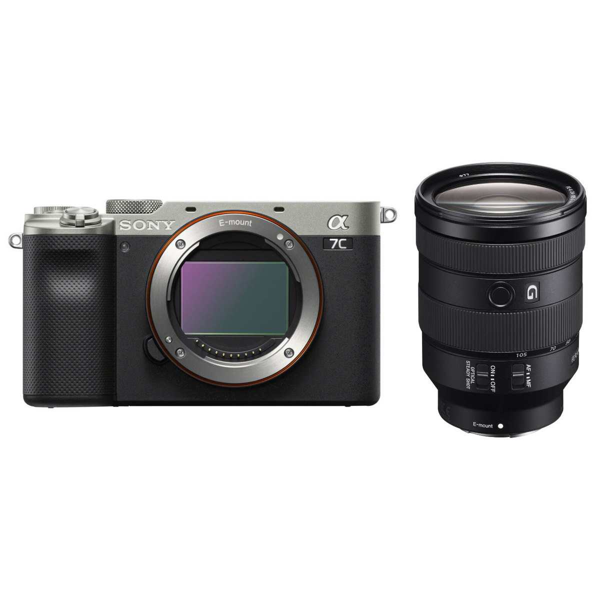 

Sony Alpha 7C Mirrorless Camera, Silver with FE 24-105mm f/4 G OSS E-Mount Lens