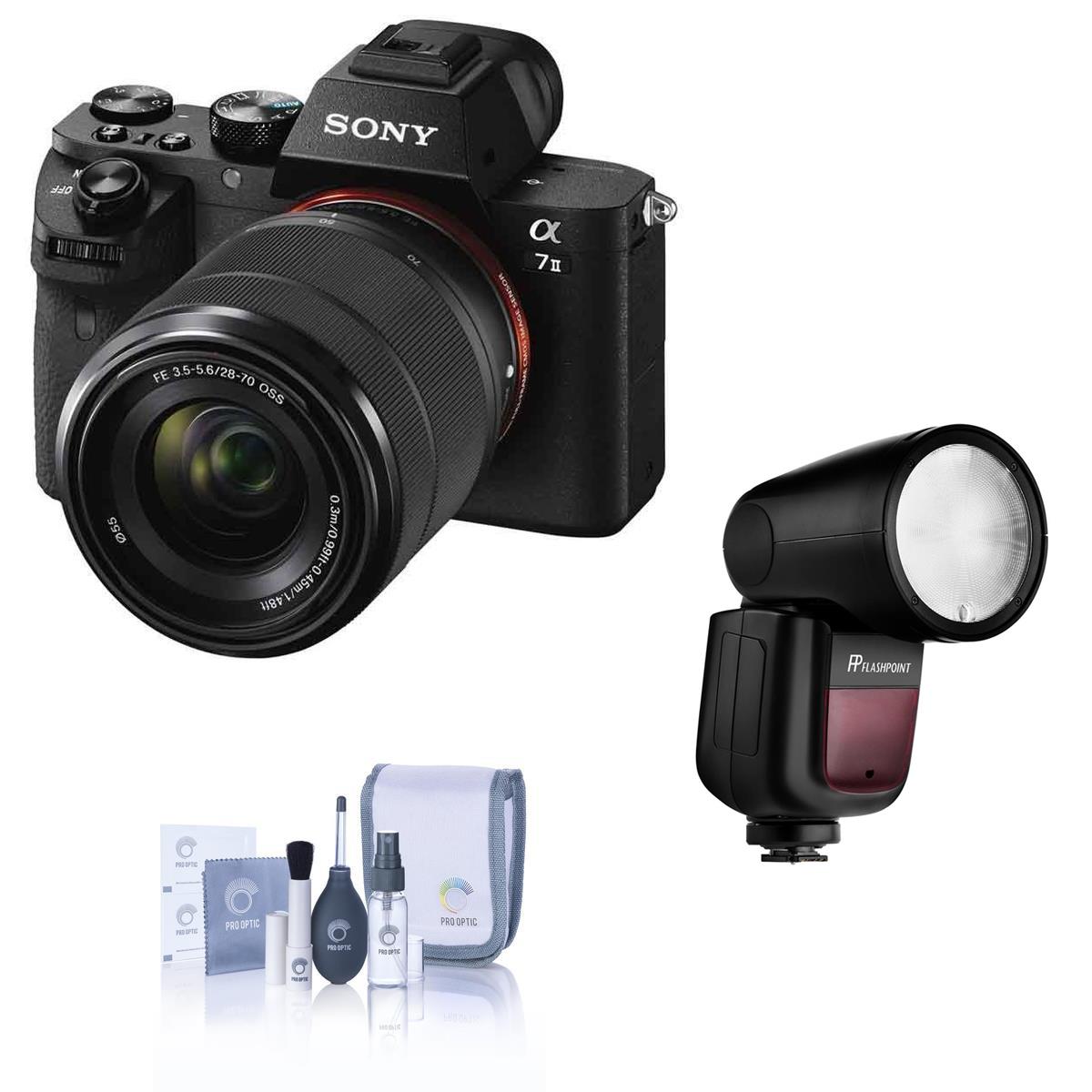 Sony Alpha a7II Mirrorless with 28-70mm OSS Lens W/FP Zoom Li-on X R2 TTL Flash