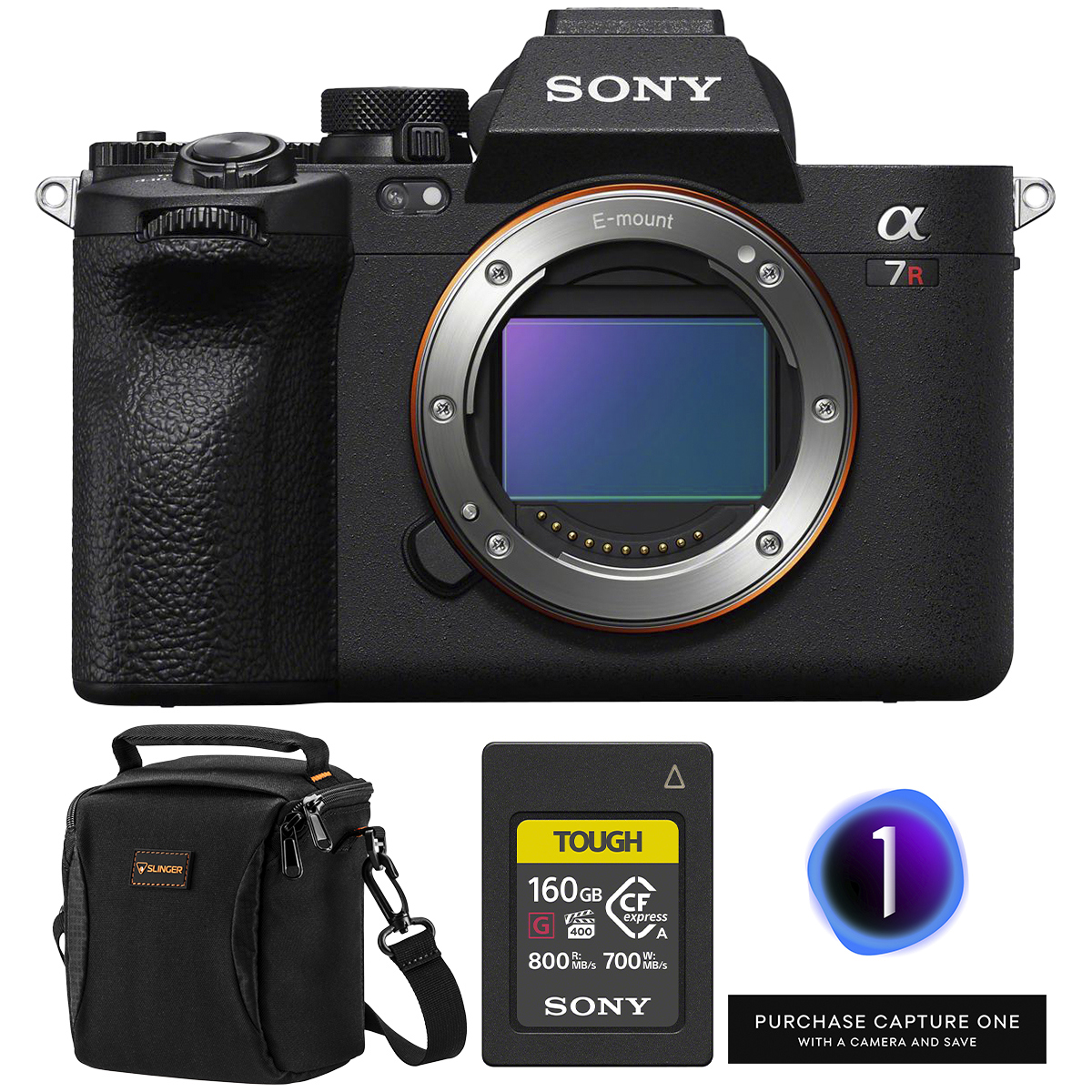 Sony Alpha a7R V Camera, with 160GB Memory Card, Capture One Pro &amp; Shoulder Bag