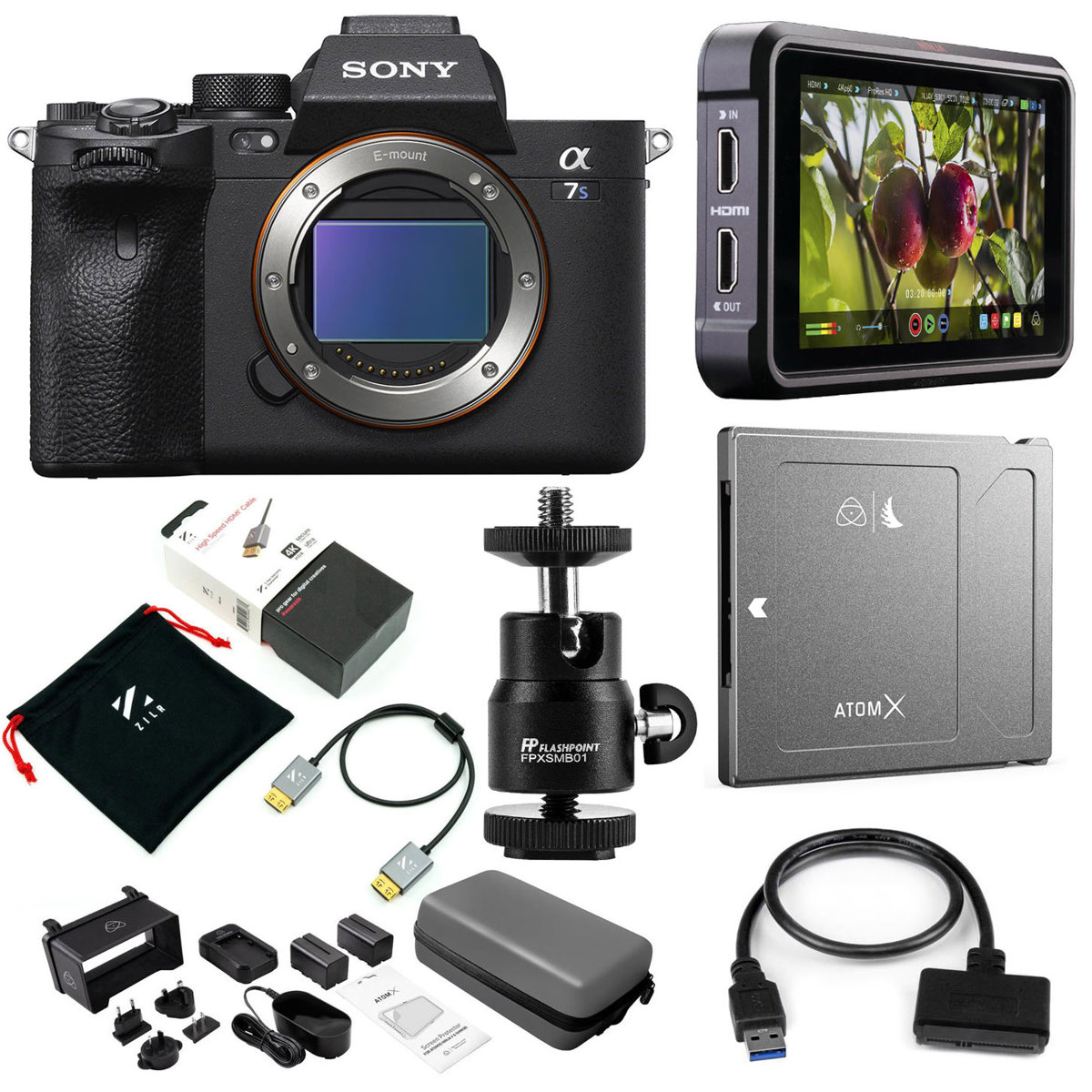 

Sony Alpha a7S III Mirrorless Digital Camera with Atomos Ninja V, 1TB SSD & Acc