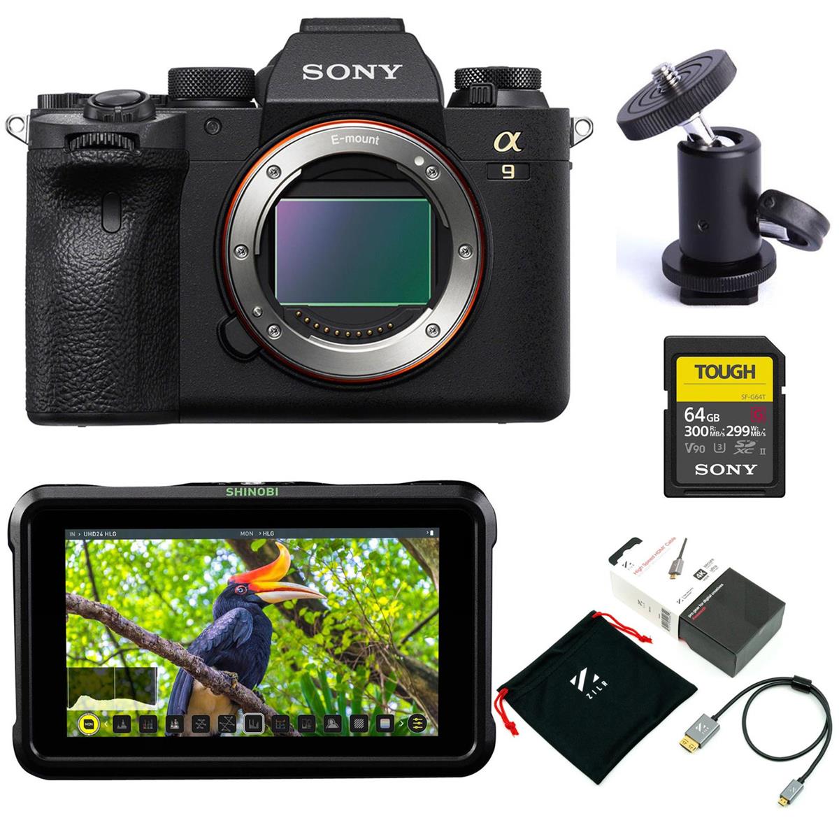 Sony Alpha a9 II Mirrorless Digital Camera Body With Atomos Accessory Bundle