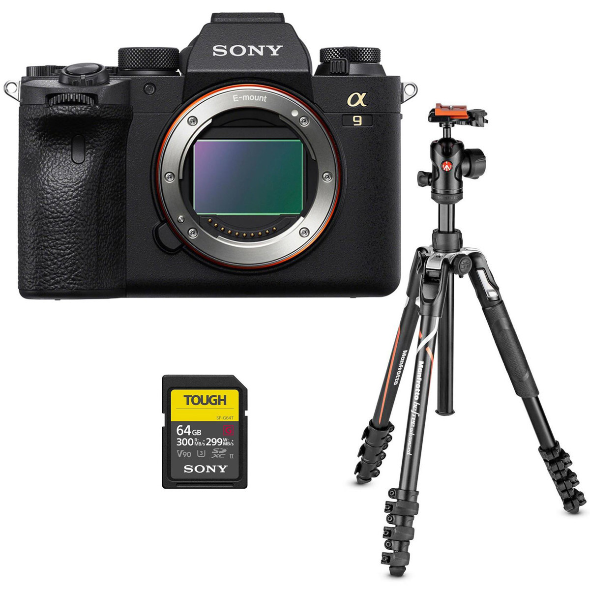 

Sony Alpha a9 II Mirrorless Digital Camera Body W/Manfrotto Befree Tripod/Card