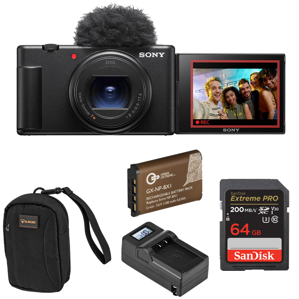 

Sony ZV-1 II Compact Vlog Camera, Black + Essentials Kit