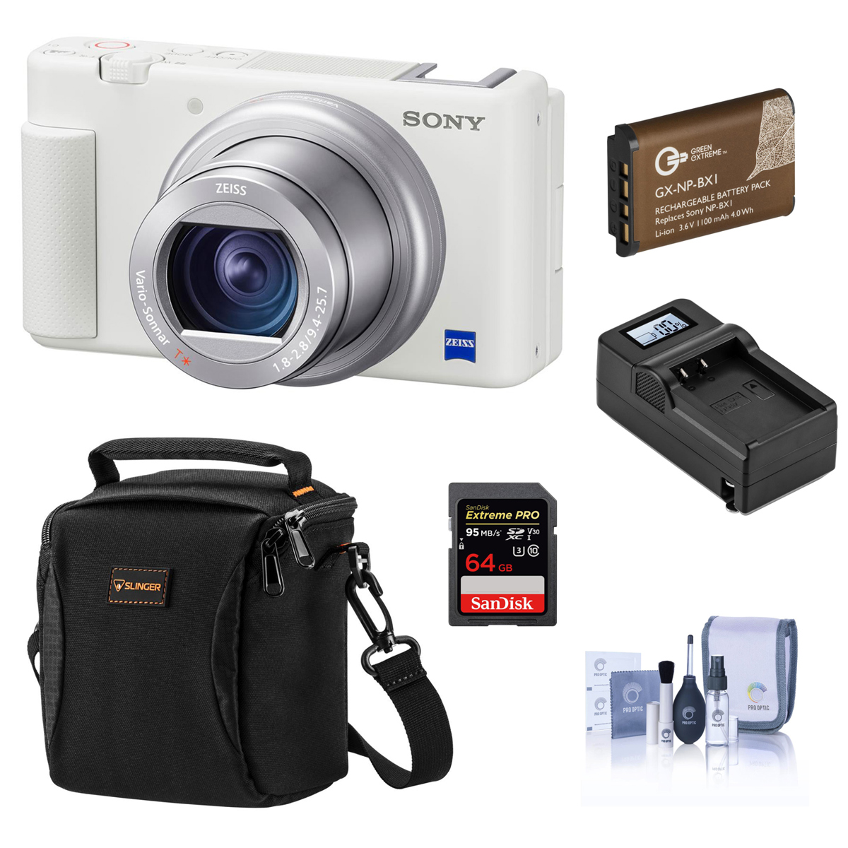 

Sony ZV-1 Compact 4K HD Camera, White With Essential Kit