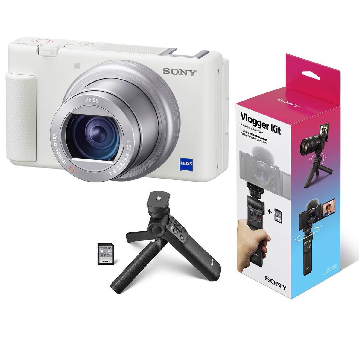 

Sony ZV-1 Camera White with Vlogger Accessory Kit