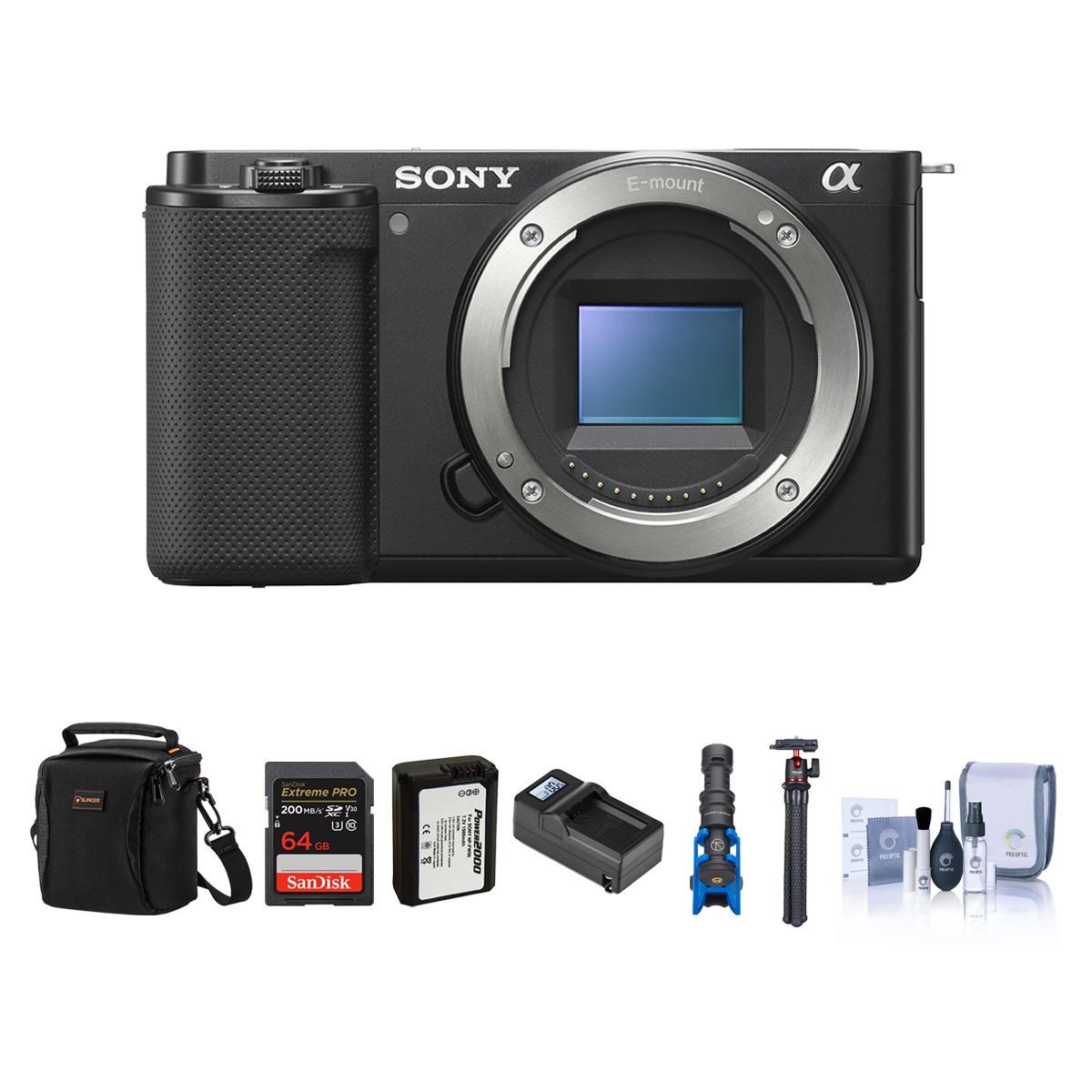 Sony ZV-E10 Mirrorless Camera Body (Black) with Vlogging Kit
