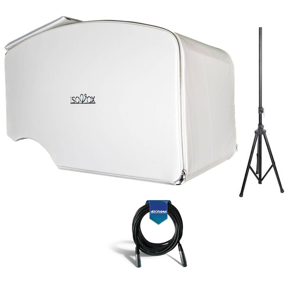 

ISOVOX 2 Portable Mobile Vocal Studio Booth White W/20' XLR Mic Cable/6 FT Stand
