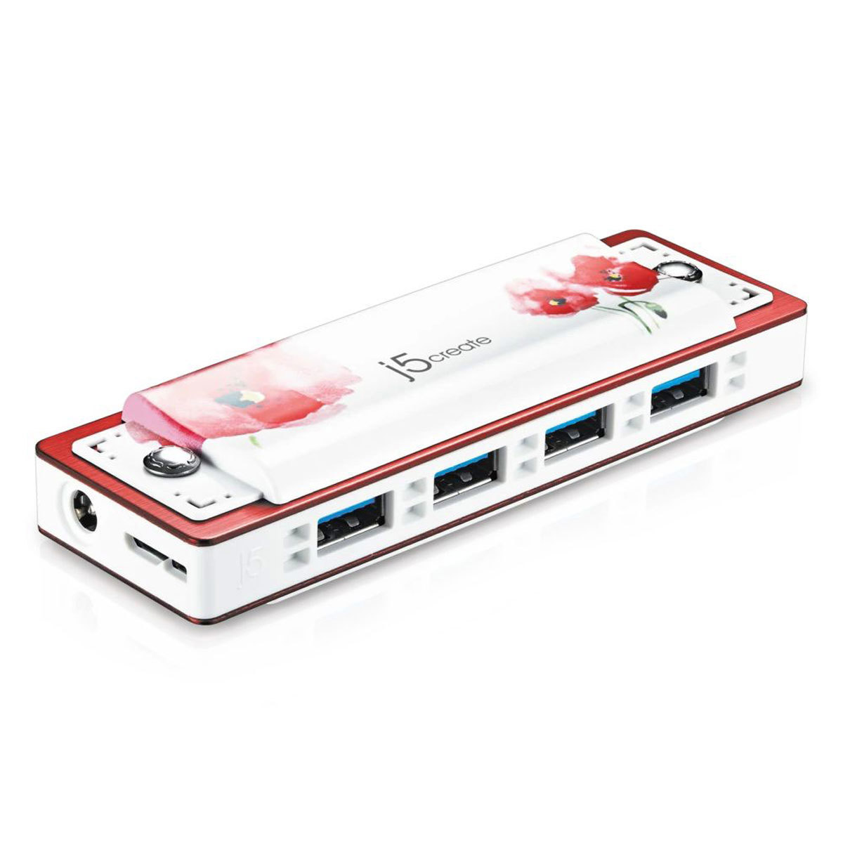 

J5 Create JUH345RE Harmonica USB 3.0 4-Port Hub for Mac and Windows, Red
