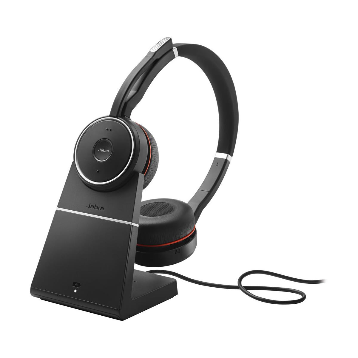 Image of Jabra Evolve 75 UC Stereo Bluetooth Headset with USB Adapter and Charging Stand