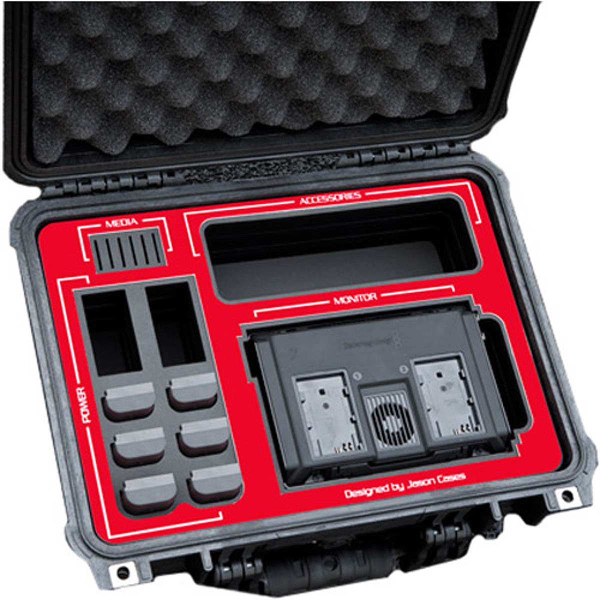 

Jason Cases Hard Case for Blackmagic Design Video Assist 7" Monitor, Red Overlay