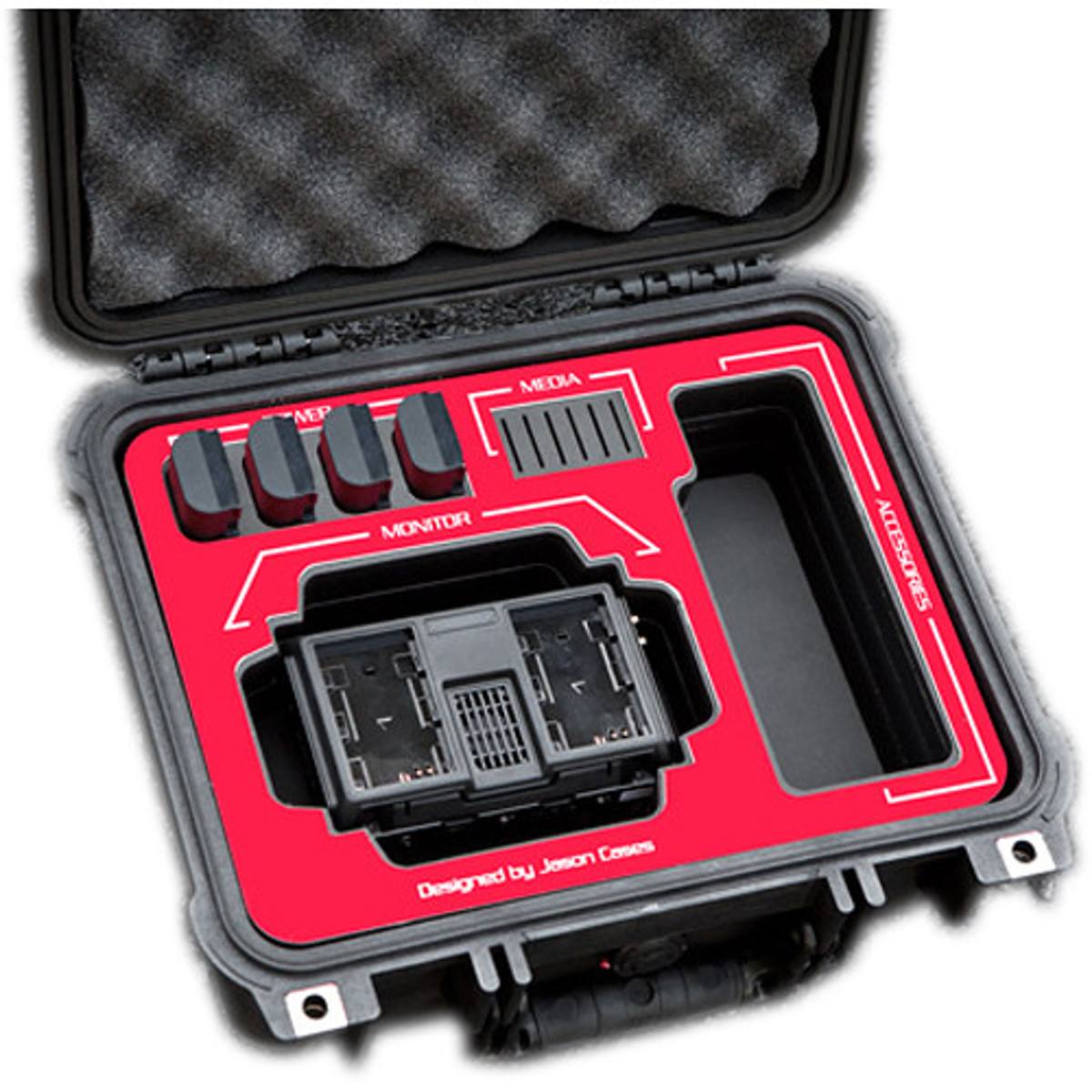 

Jason Cases Hard Case for Blackmagic Design Video Assist 5" Monitor, Red Overlay