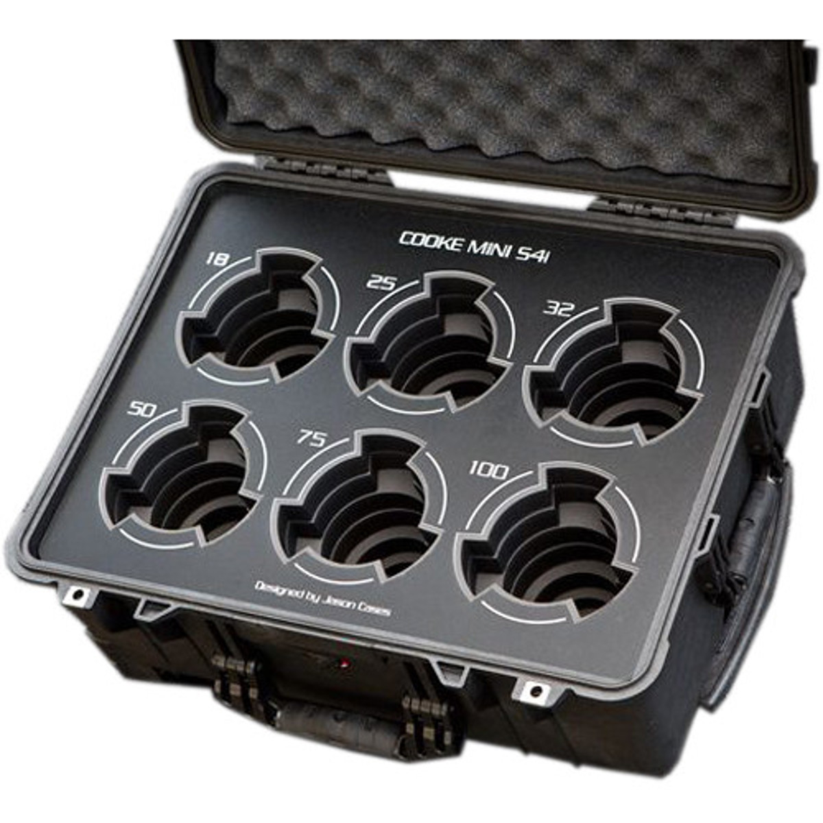 

Jason Cases Protective Case for 6x Cooke mini S4/i Prime Lenses, Black Overlay