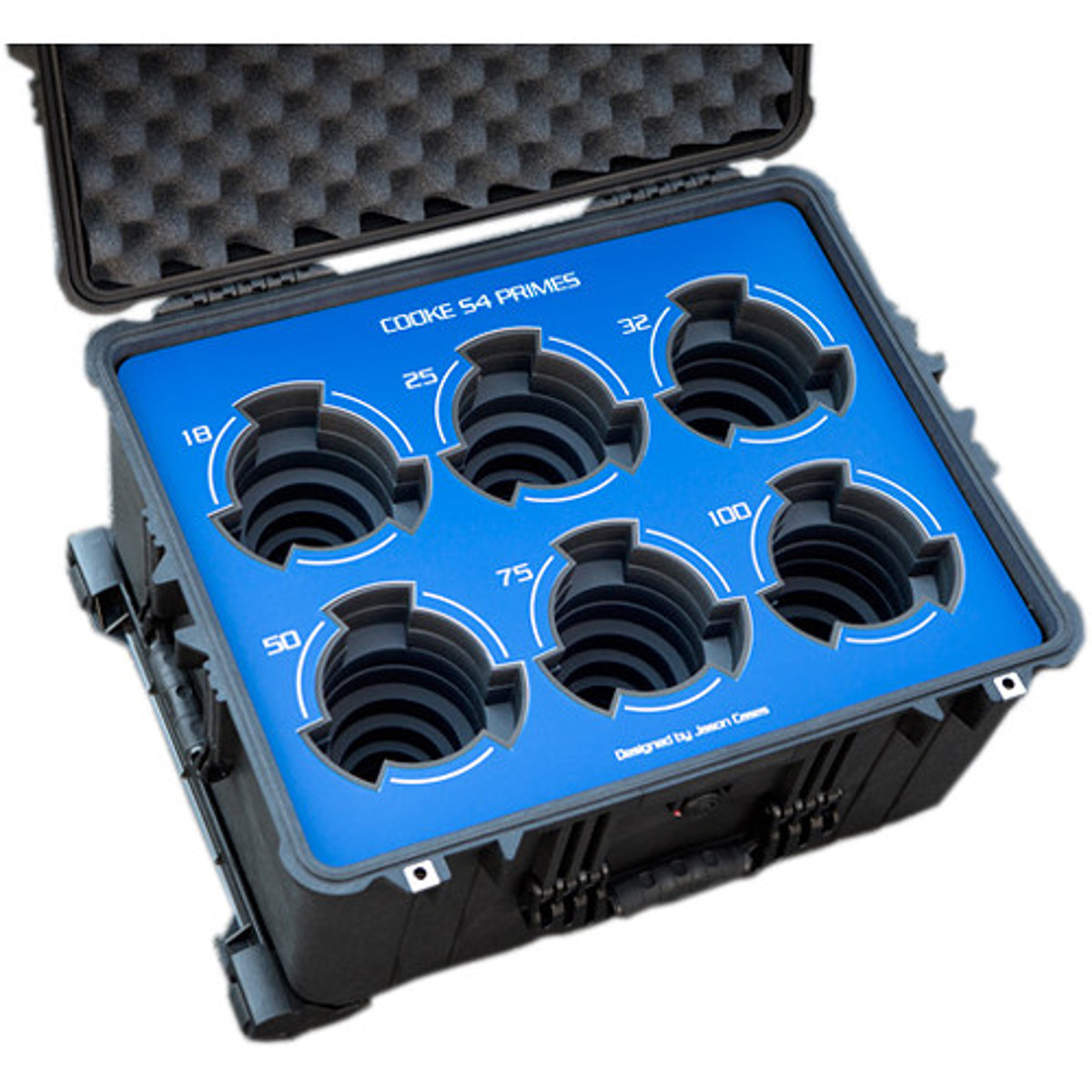 

Jason Cases Protective Case for Set of 6 Cooke S4 Prime Lenses, Blue Overlay