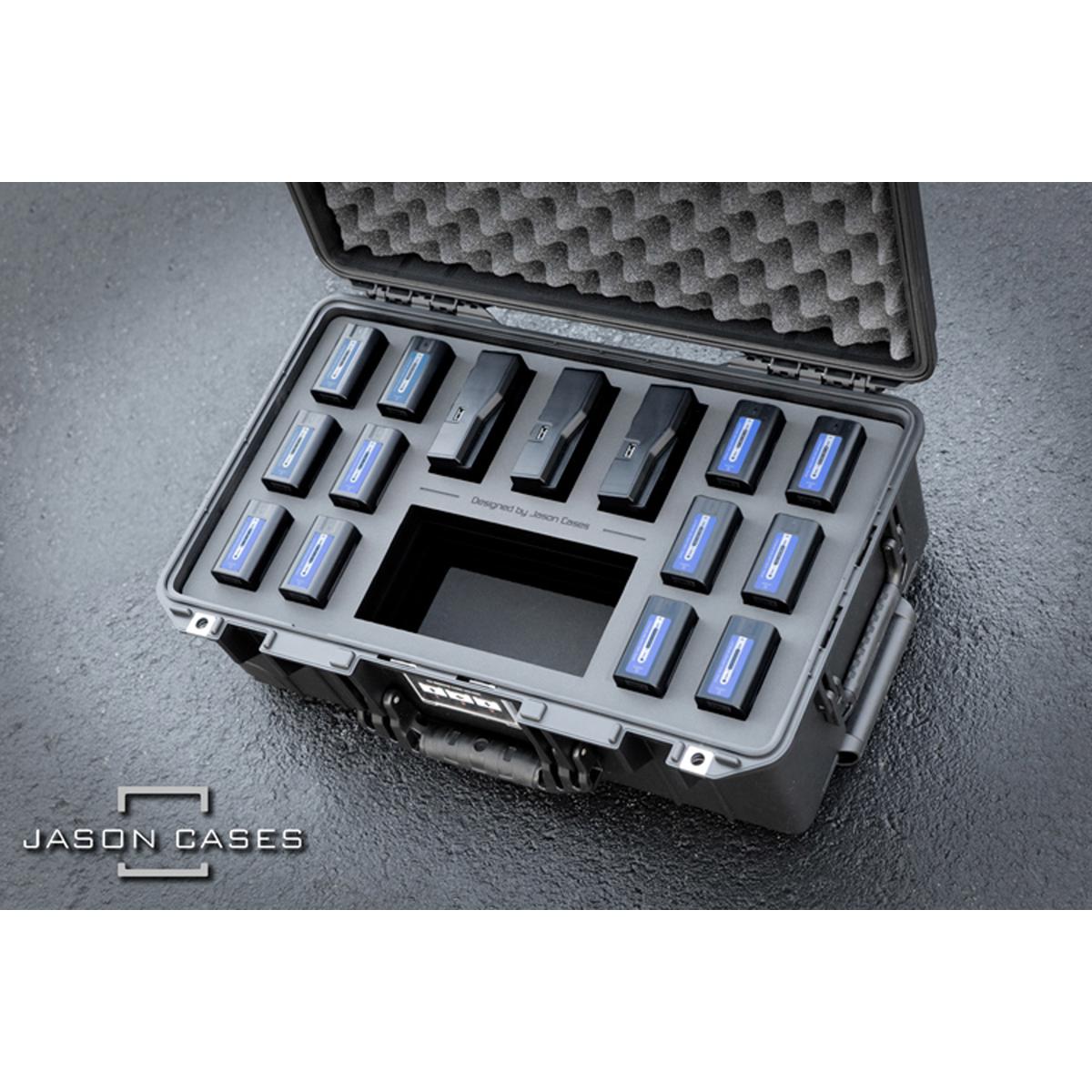 

Jason Cases Wheeled Hard Case w/Foam for 12x Sony NP-F Battery & 3x Dual Charger
