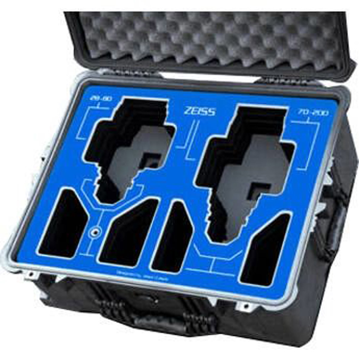 

Jason Cases Wheeled Hard Case w/Foam for Zeiss 28-80/70-200mm Lens, Blue Overlay