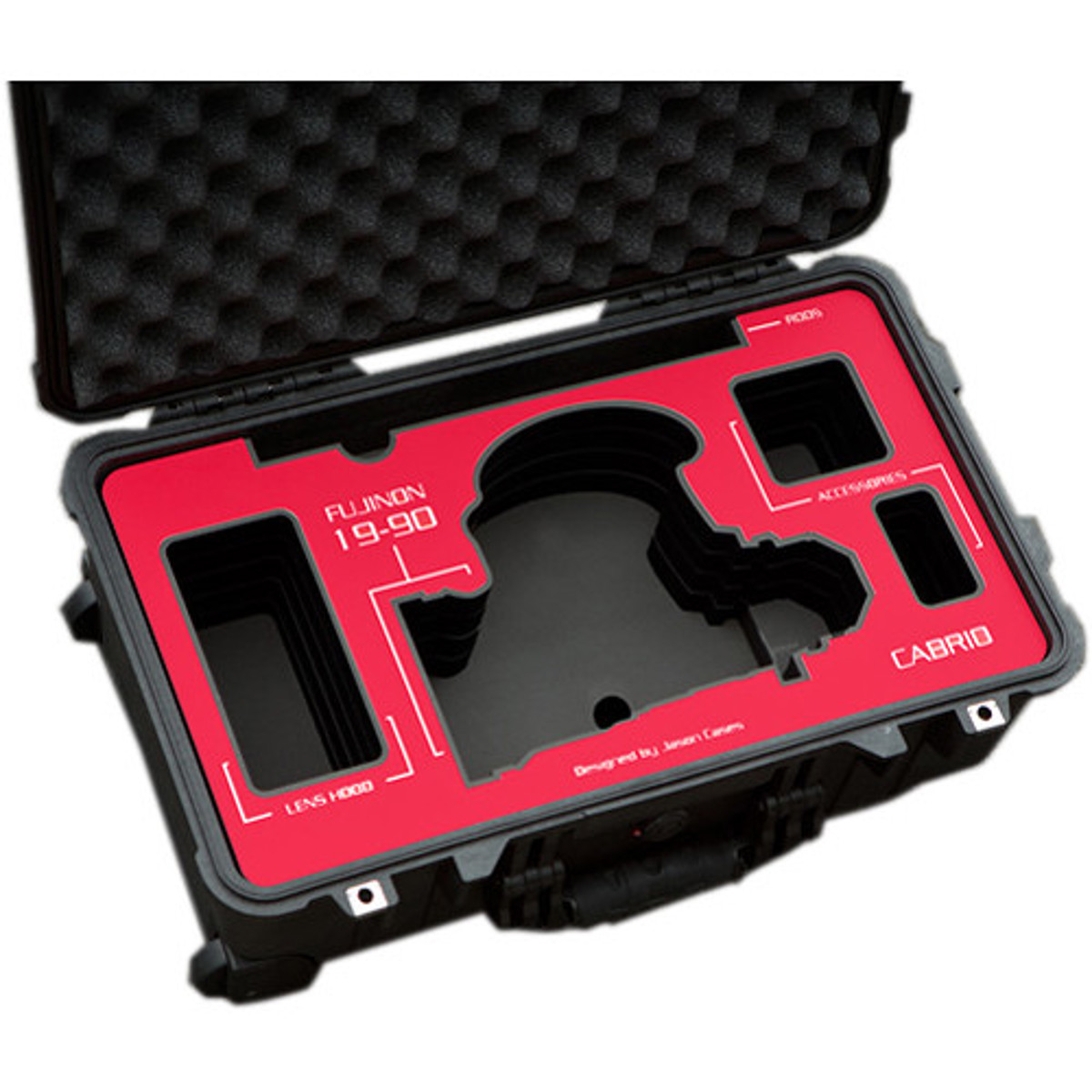 

Jason Cases Protective Case for Fujinon 19-90mm T2.9 Cabrio Lens, Red Overlay