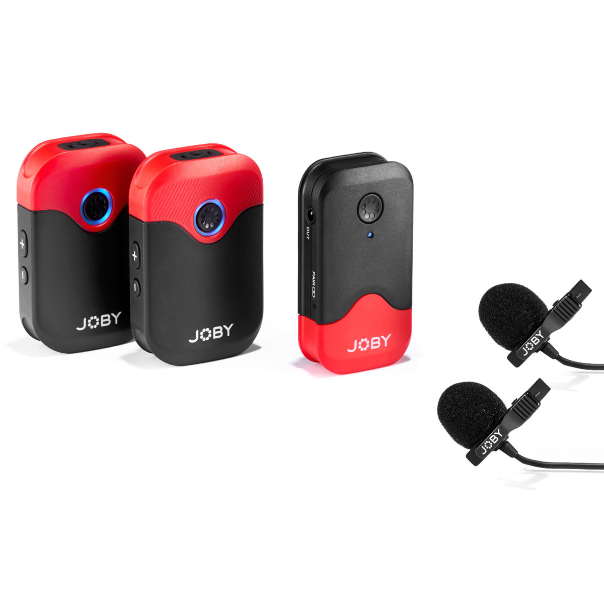 

JOBY Wavo AIR Omnidirectional Wireless Lavalier Kit, Black/Red