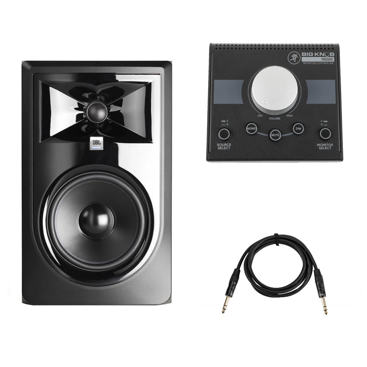 

JBL 306P MkII 6.5" Two-Way Studio Monitor - Mackie Big Knob Passive 2x2 - Cable