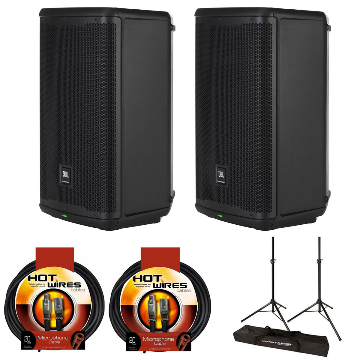 

JBL 2x EON710 10" 1300W Powered Portable PA Speaker (Bluetooth) w/Stand, Cable