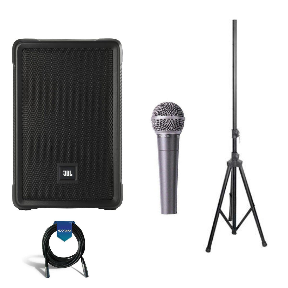 

JBL IRX108BT 8" Portable Speaker - Behringer XM8500 Mic - Speaker Stand - Cable