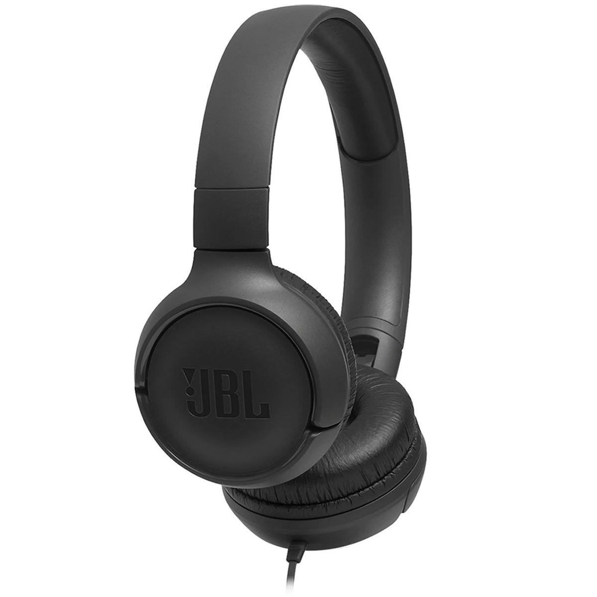 Image of JBL Tune 500 Wired Closed-Back On-Ear Headphones Black