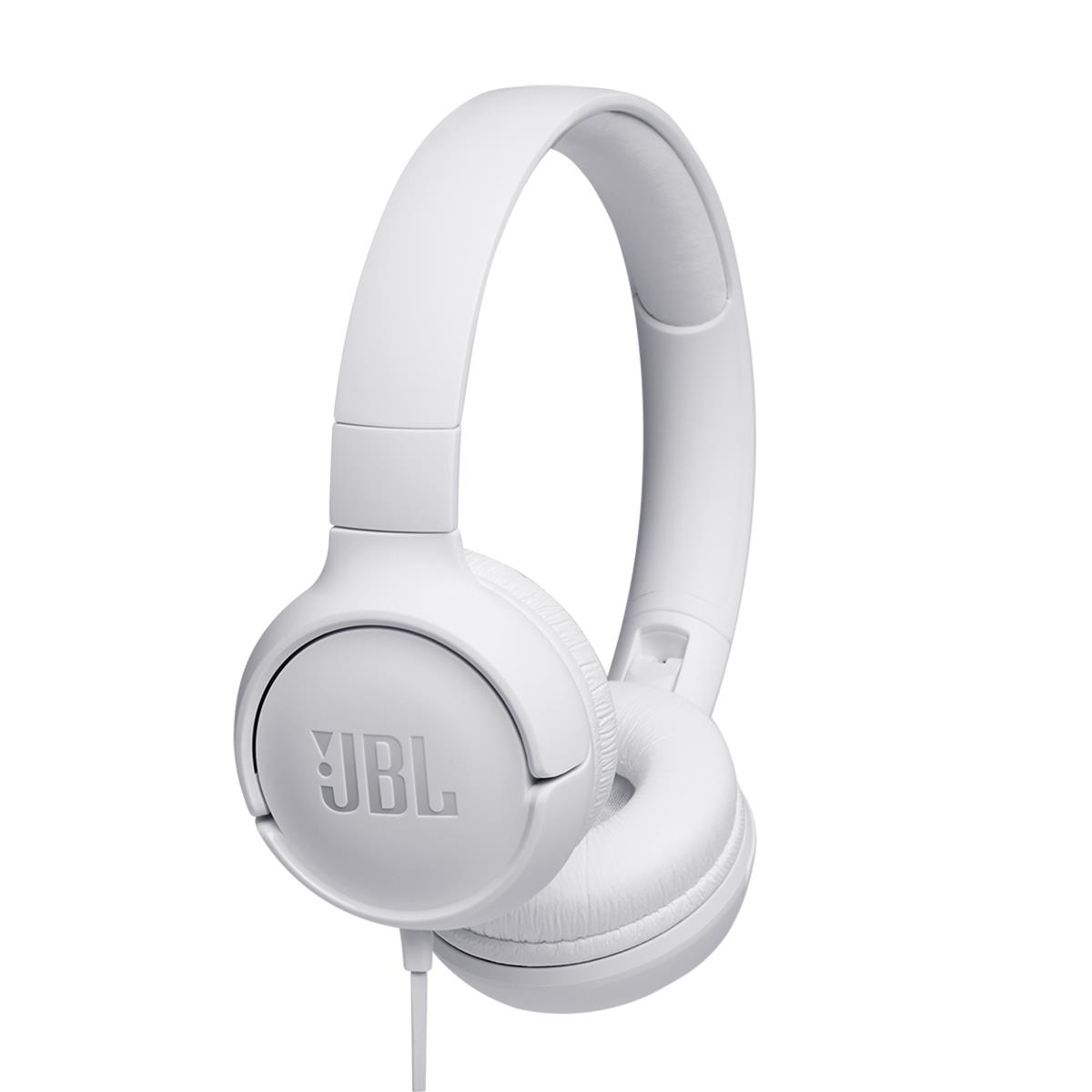 Image of JBL Tune 500 Wired Closed-Back On-Ear Headphones White