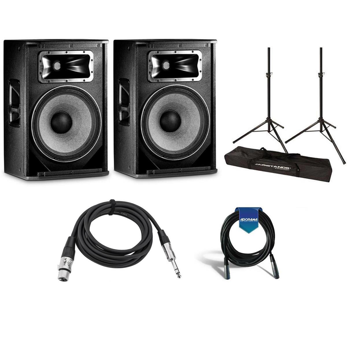 JBL 2 Pack SRX815P 15" Two-Way Bass Reflex SP PA Speaker System, W/Accessory Kit -  SRX815P A