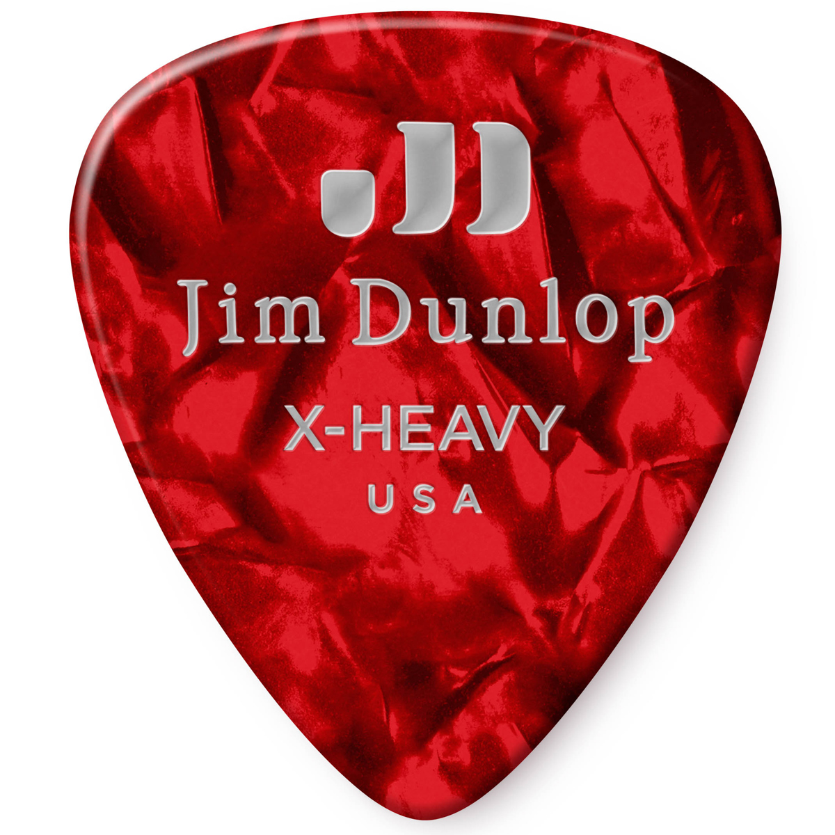 

Dunlop Celluloid Guitar Picks, Extra Heavy, Red Pearloid, 72-Pack