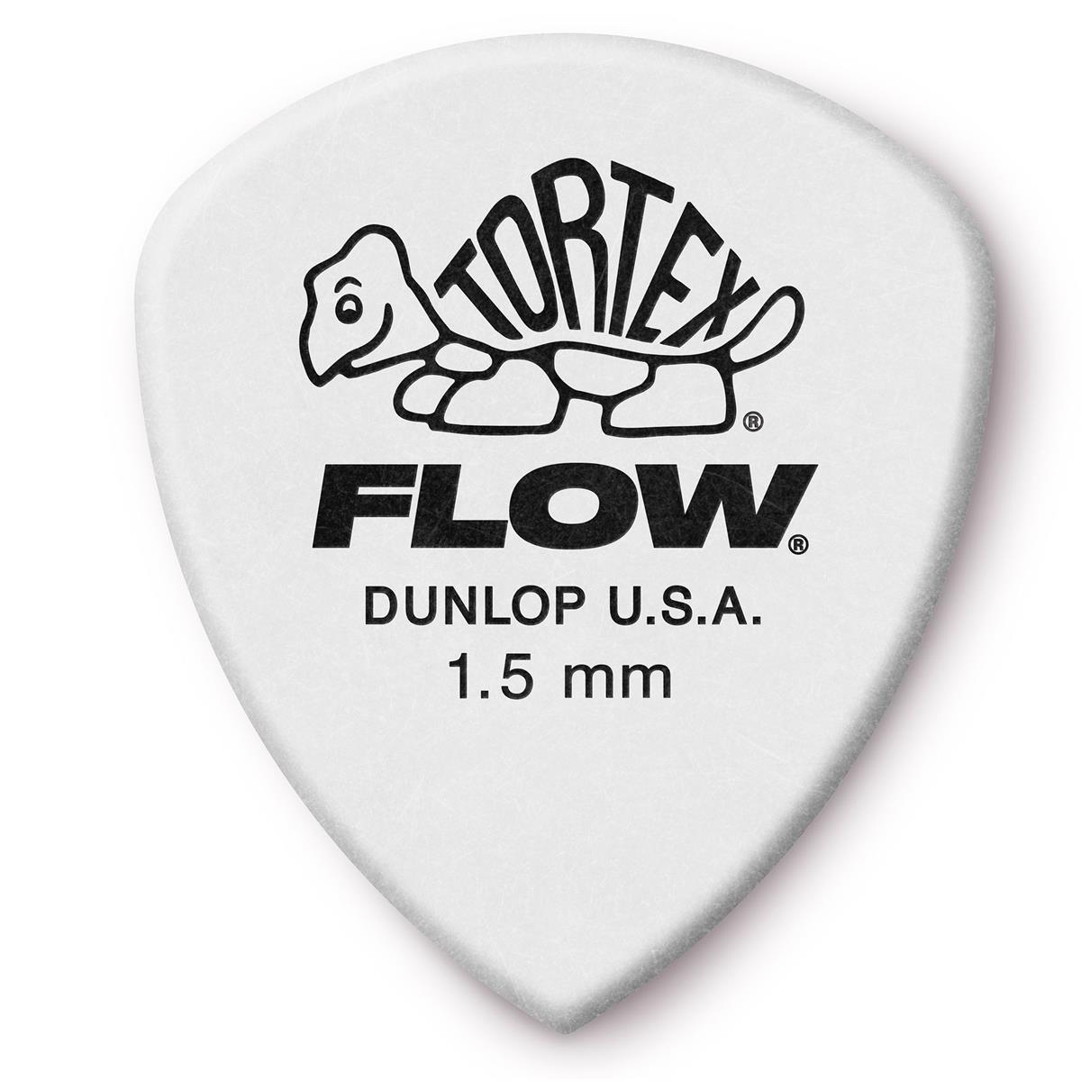 Медиаторы для гитары Dunlop Tortex Flow, калибр 1,55 мм, белые, 12 шт. в упаковке # 558P150