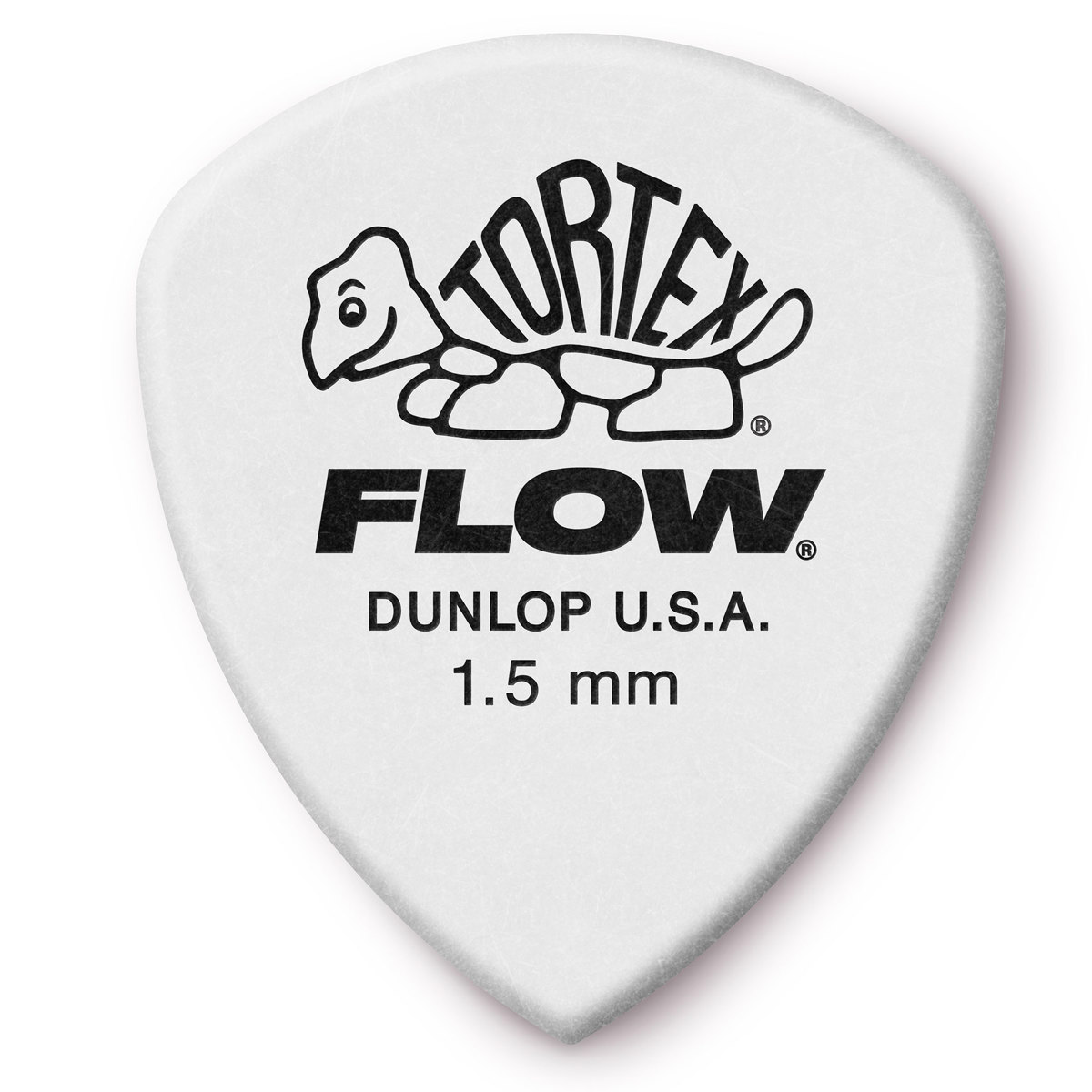 Медиаторы для гитары Dunlop Tortex Flow, калибр 1,55 мм, белые, 12 шт. в упаковке # 558P150