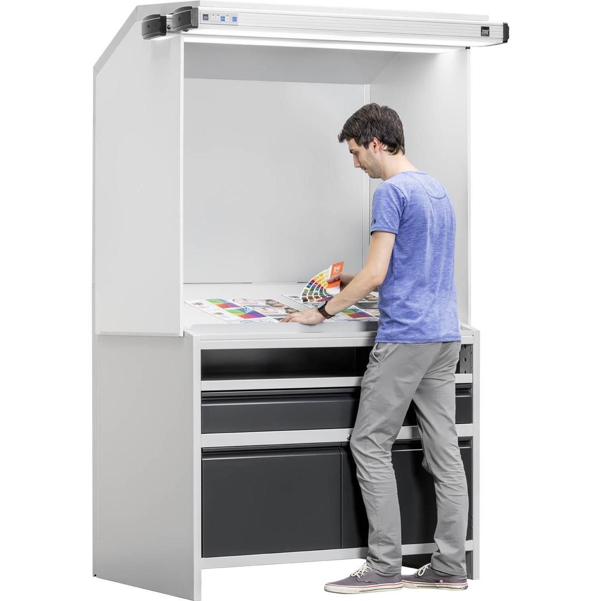 

JUST Normlicht LED Color ProofStation 3B 13, 1 Shelf, 3 Drawers, 1 Door Set
