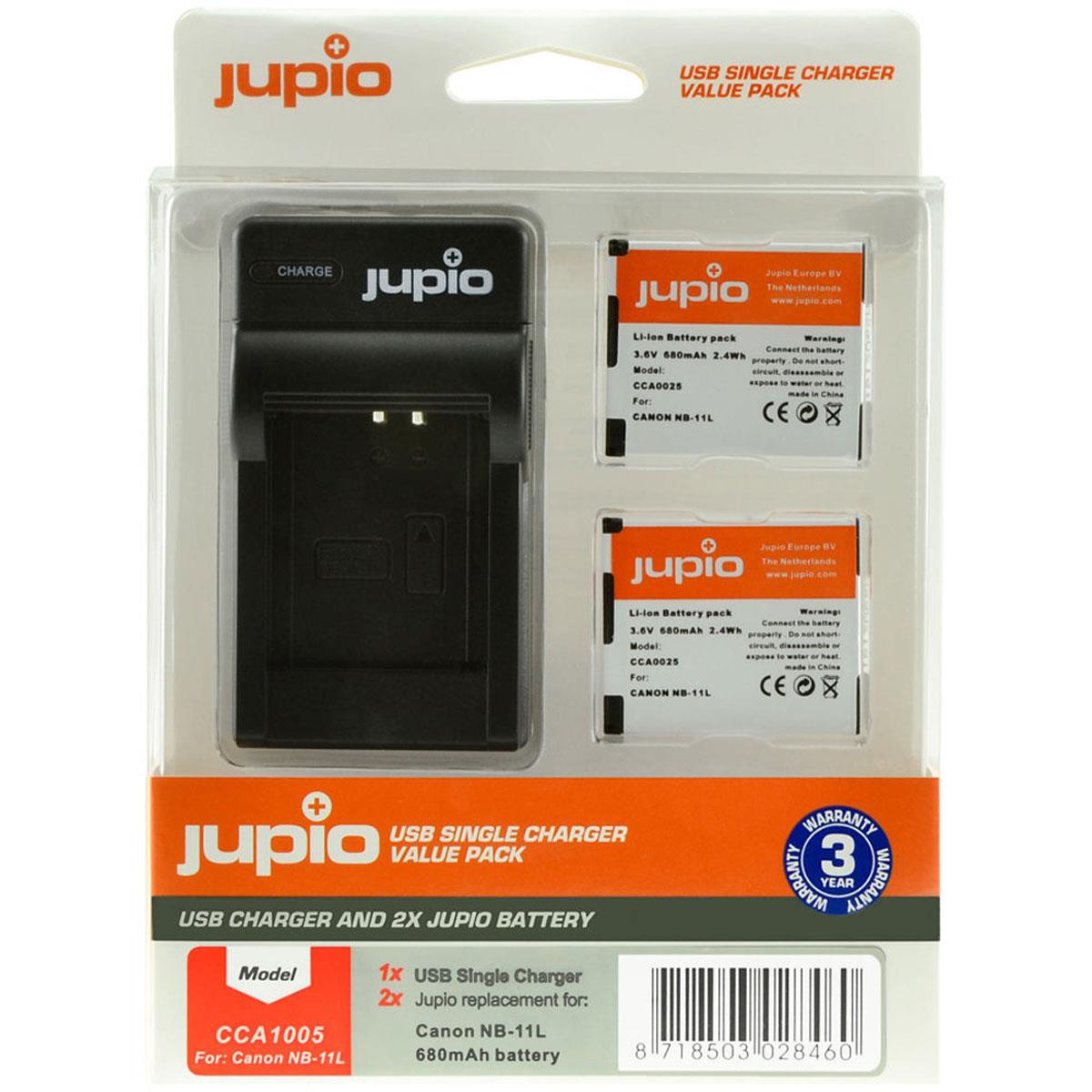 Jupio Value Pack с двумя литий-ионными батареями NB-11L емкостью 680 мАч Зарядное устройство USB