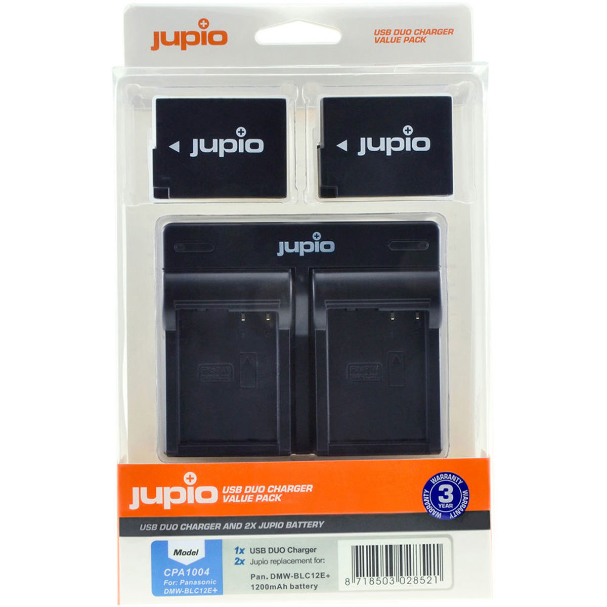 Jupio Value Pack с двумя батареями DMW-BLC12E 7,2 В 1200 мАч Двойное зарядное устройство USB