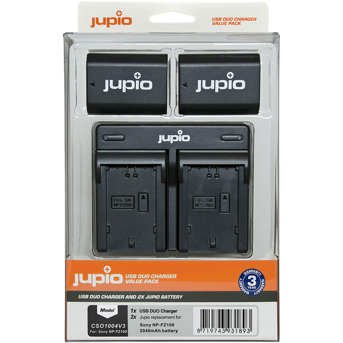 

Jupio Value Pack with 2x NP-FZ100 7.2V 2040mAh Li-Ion Battery & USB Dual Charger