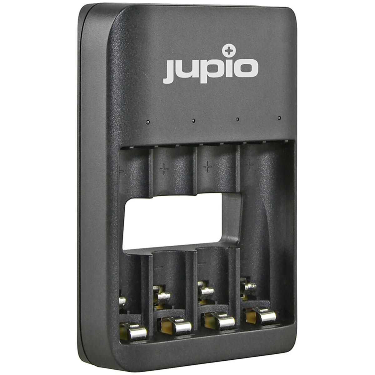 Image of Jupio USB 4-Slot Battery Charger with LED for Rechargeable AA and AAA Batteries