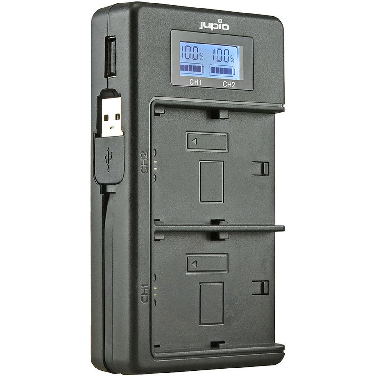 Специальное зарядное устройство Jupio с двумя разъемами USB для Sony NP-FM50, NP-F550/F750/F970 #JDC2011
