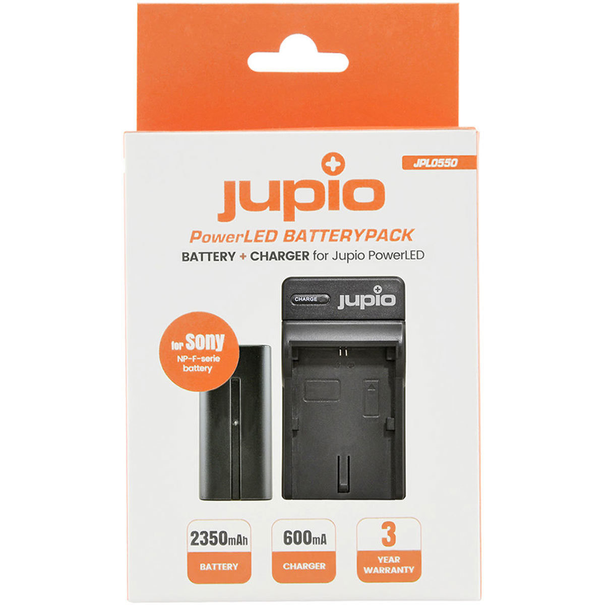 

Jupio PowerLED NP-F550 2350mAh Lithium-Ion Battery Pack with Charger, EU/UK