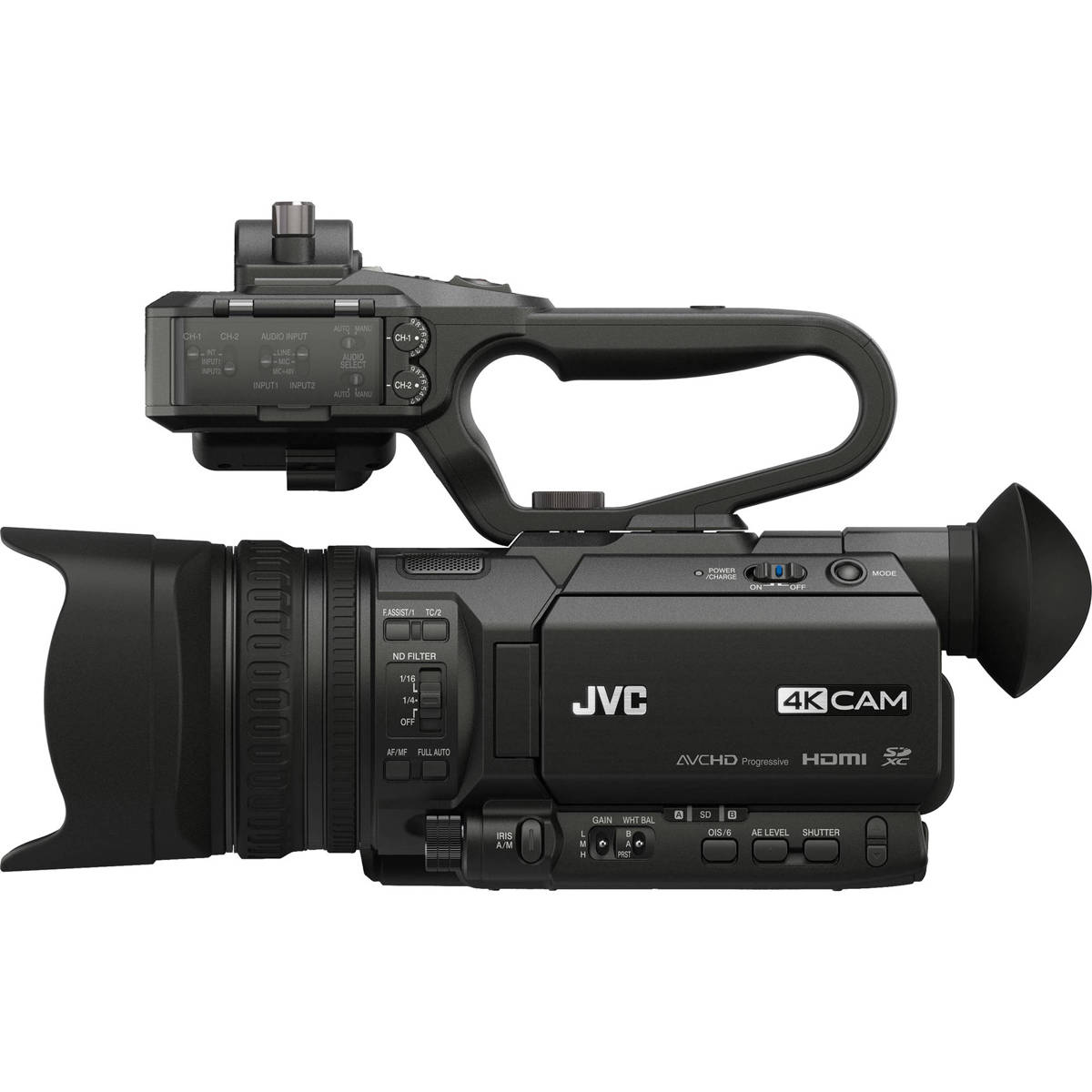 

JVC GY-HM170 4KCAM Professional Camcorder with Integrated 12x Optical Zoom Lens