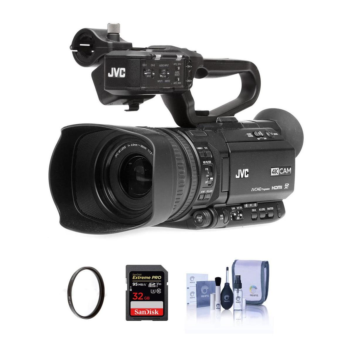 JVC GY-HM180 12.4MP 4K Ultra HD Camcorder 12x Optical Zoom With Free Acc Bundle -  GY-HM180 A