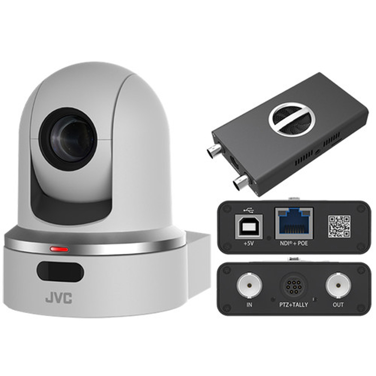 

JVC KY-PZ100BU PTZ Camera with PROCONVERTSDI SDI to NDI Converter, White