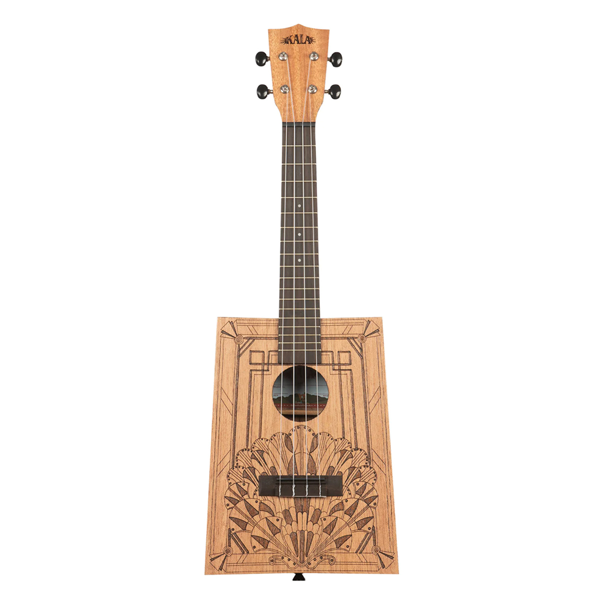 Image of Kala Cigar Box Concert Ukulele with Gig Bag Art Deco