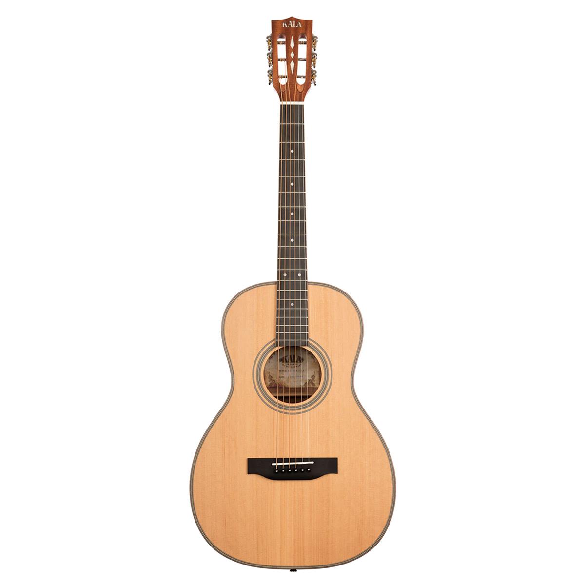 Kala Solid Cedar Top Parlor Acoustic Guitar with Gig Bag, Natural -  KA-GTR-PLR_W/BAG