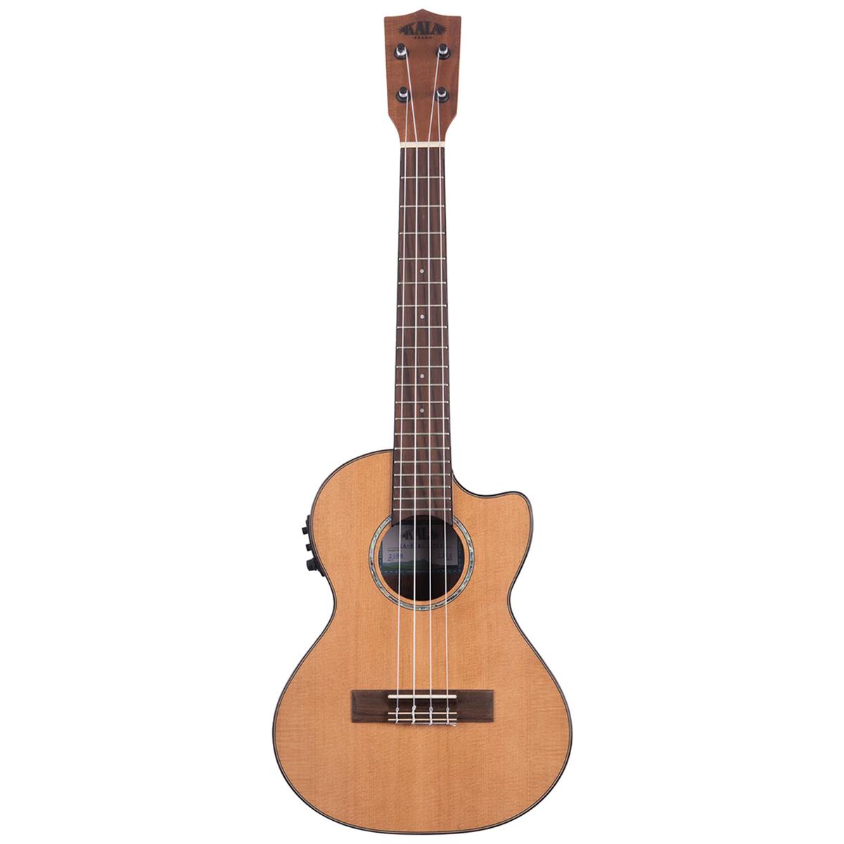 Photos - Acoustic Guitar Kala Gloss Solid Cedar Top Acacia Cutaway Tenor Ukulele with EQ, Natural K 