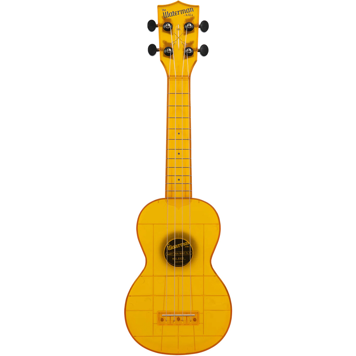 

Kala Waterman Seaglass Collection Transparent Soprano Ukulele Amber Yellow